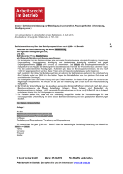 Musterbetriebsvereinbarung:Beteiligung in - Bund