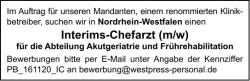 Interims-Chefarzt (m/w)