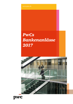 PwCs Bankenanlässe 2017