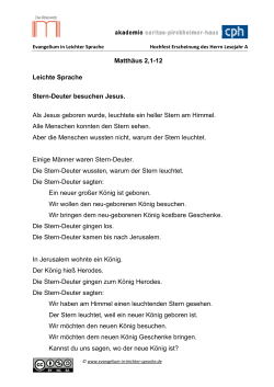 Matthäus 2,1-12 Leichte Sprache Stern