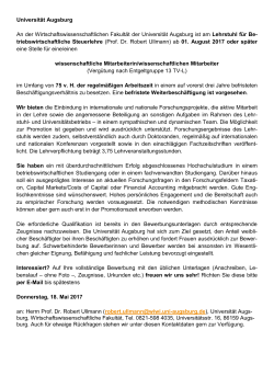 Infos - WiWi - Universit&auml;t Augsburg