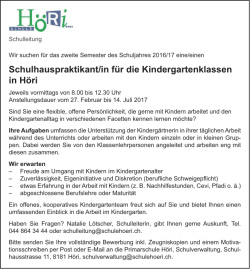 Inserat Praktikantin