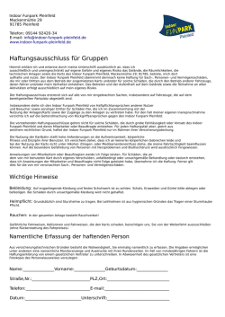 Haftungsausschluss f&uuml;r Gruppen