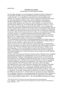 Herbert H&ouml;rz - Leibniz-Soziet&auml;t der Wissenschaften zu Berlin eV
