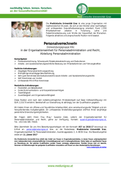 PersonalverrechnerIn - Medizinische Universität Graz
