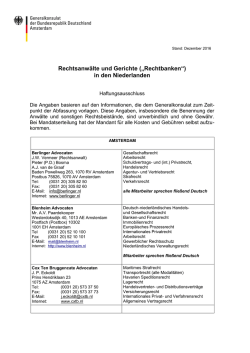 in den Niederlanden - Deutsche Botschaft Den Haag