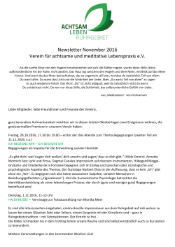 Newsletter November 2016 - Achtsam Leben Ruhrgebiet