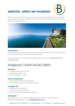 Jungkoch / Koch - Hotel Bellevue au Lac