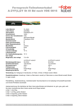 Fernsprech-Teilnehmerkabel A-2YF(L)2Y St III Bd