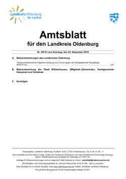 Amtsblatt - Landkreis Oldenburg