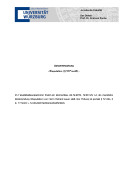 Disputation ( &sect; 12 PromO)