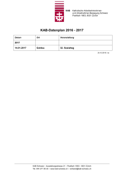 KAB-Datenplan 2016 - 2017