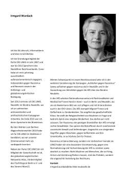Irmgard Wurdack - DIE LINKE. Neuk&ouml;lln