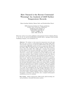 How Natural is the Recent Centennial Warming? An Analysis