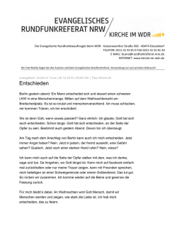 Entschieden - Kirche im WDR