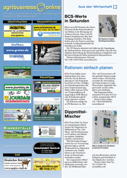 Rationen einfach planen BCS-Werte in Sekunden