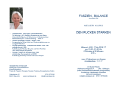 Neu Neu Neu Faszienbalance Rücken Kurs Mi 19.30 Uhr ab 18.01.17