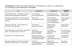 Arbeitsgruppen im Rahmen der Fachveranstaltung zur