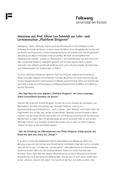 Interview - Folkwang Universit&auml;t der K&uuml;nste