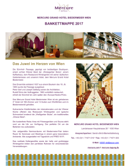 BANKETTMAPPE 2017 Das Juwel im Herzen von Wien