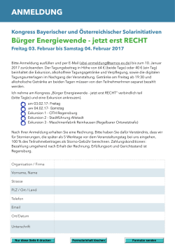 Anmeldung - Arbeitsgemeinschaft Bayerischer Solarinitiativen ABSI