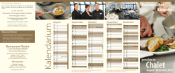 Kulinarischer Kalender - BEST WESTERN PREMIER Arosa Hotel