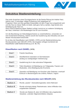 Infoblatt "Dekubitus - Stadieneinteilung"