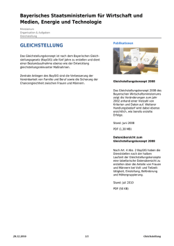 Gleichstellung - Bayerisches Staatsministerium f&uuml;r Wirtschaft und