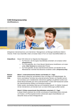 Flyer CAS Entrepreneurship