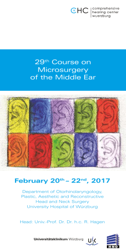 29th Course on Microsurgery of the Middle Ear - HNO