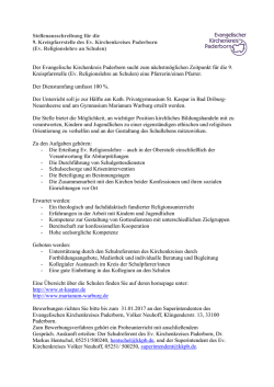 eine Pfarrerin/einen Pfarrer - Evangelischer Kirchenkreis Paderborn