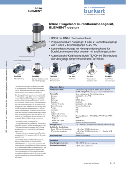 Inline Fl&uuml;gelrad Durchflussmessger&auml;t, ELEMENT design