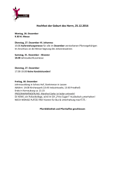 Hochfest der Geburt des Herrn, 25.12.2016