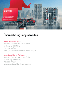 Übernachtungsmöglichkeiten