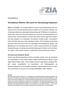 Grundsteuer-Reform: ZIA warnt vor Verwaltungs