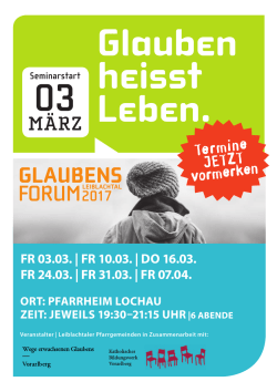 Glauben heisst Leben.