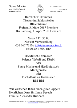 Suure Mocke Herzlich willkommen Theater im Schlosskeller