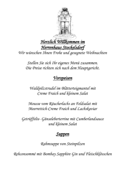 Herzlich Willkommen im Herrenhaus Stockelsdorf Vorspeisen Suppen