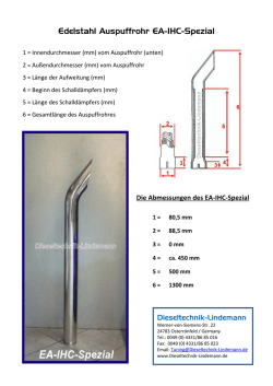 Edelstahl Auspuffrohr EA-IHC-Spezial