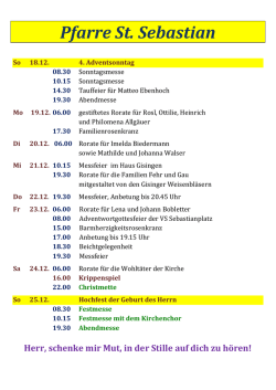 Gottesdienstordnung - Pfarre St. Sebastian Gisingen