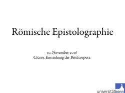 Römische Epistolographie 6 (30 XI 2016)