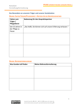 Handout: Platz f&uuml;r Deine Formulierungen - chc-team