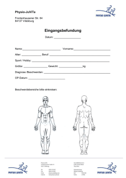 Eingangsbefundung - Physio