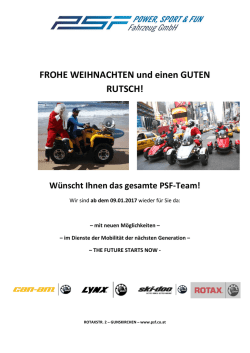 FROHE WEIHNACHTEN und einen GUTEN RUTSCH!