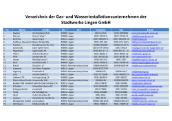 Installateurverzeichnis Gas