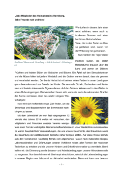 Jahresbrief 2016 - Heimatverein Havelberg