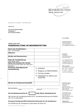 Hundesteuer-Abmeldung - Gemeinde Beimerstetten