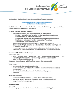 Der Landkreis Oberhavel sucht zum nächstmöglichen Zeitpunkt eine