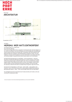 Hochparterre - Architektur - Herisau: Wer hat`s entworfen?