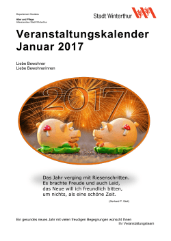 Veranstaltungen Januar 2017 Alterszentrum